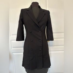 Zara Black Blazer Dress with Ruffle bottom in Med